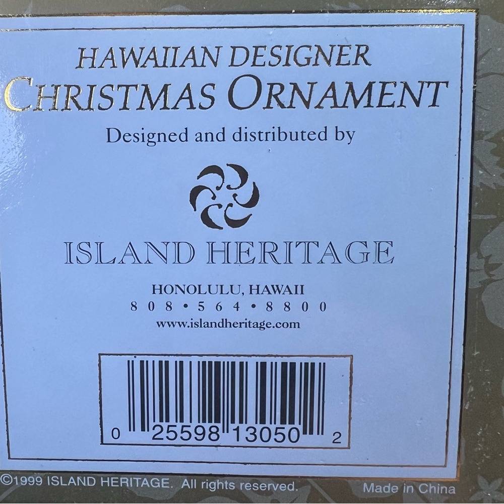 Vtg Hawaiian Golfing Santa Christmas Ornament Island Heritage Aloha Shirt Lei - Picture 6 of 6